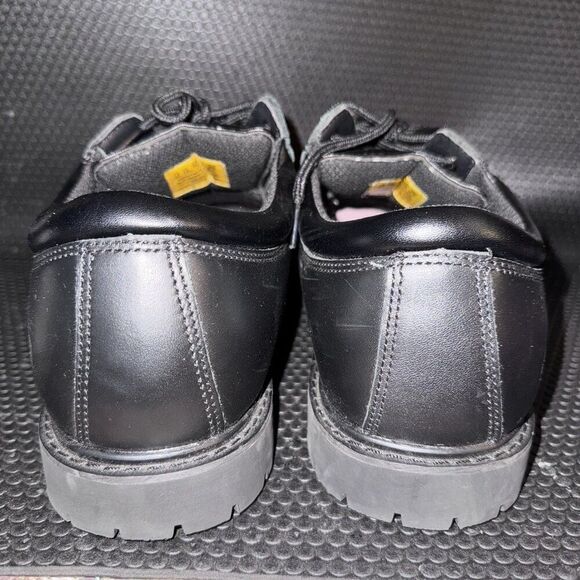 Skechers Cottonwood Elks Work Black Leather Slip Resistant Oxfords Men’s Size 14 main image 4